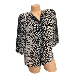 Talbots Women's Size 8 Petites Sheer Button Down Blouse 3/4 Sleeve Shirt Top EUC